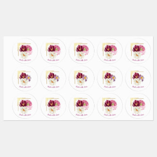 Elegant Floral Watercolor Birthday Food Label