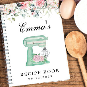 Elegant Floral Watercolor Bridal Recipe Book
