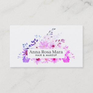 *~* Elegant Floral Watercolor Chic Feminine Modern Business Card