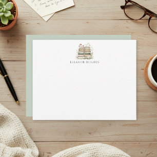 Elegant Floral Watercolor Cottagecore Book Lover Card