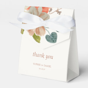 Elegant Floral Watercolor Couple Initials Wedding Favour Box