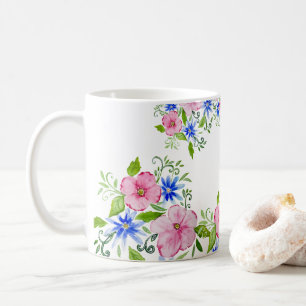 Elegant floral watercolor decoration pattern coffee mug