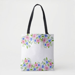 Elegant floral watercolor decoration pattern tote bag