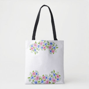 Elegant floral watercolor decoration pattern tote bag