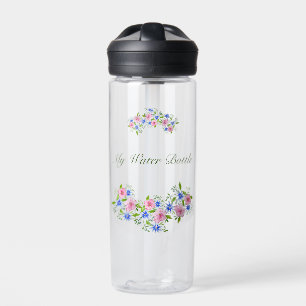 Elegant floral watercolor decoration pattern water bottle