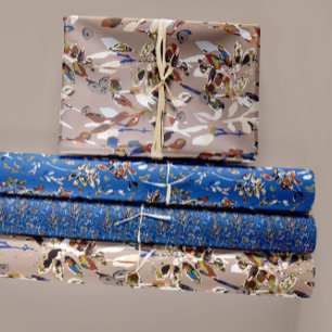 Elegant Floral Watercolor Decoupage Gift Wrapping Paper Sheet