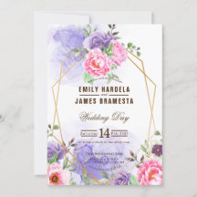 Elegant Floral Watercolor Framed Wedding