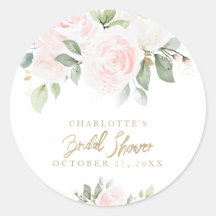 Elegant Floral Watercolor Gold Bridal Shower