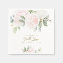 Elegant Floral Watercolor Gold Bridal Shower