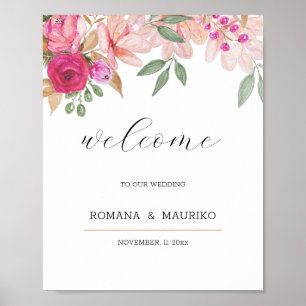 Elegant Floral Watercolor Hand-painted Poster