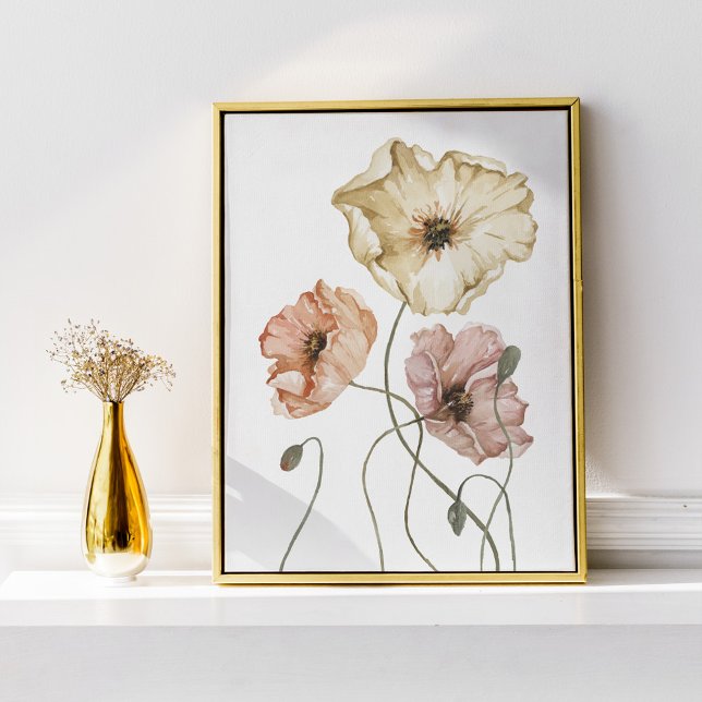 Elegant Floral Watercolor Icelandic Poppies  Poster (Creator Uploaded)