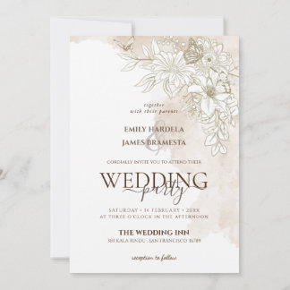 Elegant Floral Watercolor Invitation