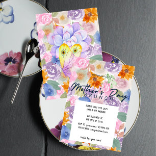 Elegant Floral Watercolor Mother’s Day Brunch Invi Invitation