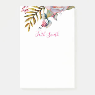 Elegant Floral Watercolor Post-it To-do List Post- Post-it Notes