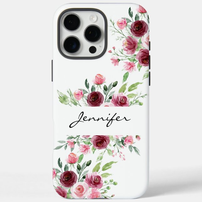 Elegant Floral Watercolor Rose iPhone / iPad case (Back)