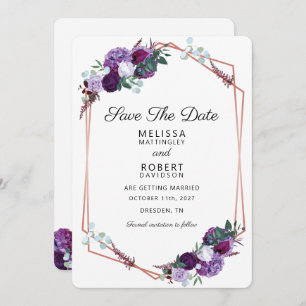 Elegant Floral Watercolor Wedding Save The Date