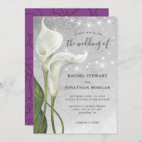 Elegant Floral Watercolor White Calla Lily Wedding