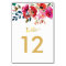 Elegant Floral Watercolor White Gold Table Numbers