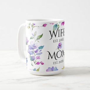 Elegant floral watercolor wildflowers Mum wife Coffee Mug