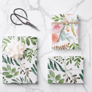 Elegant Floral  Watercolors  Wrapping Paper Sheet