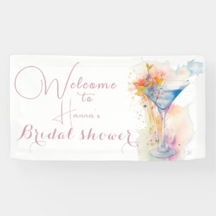 elegant floral watercolour  Bridal shower  Banner