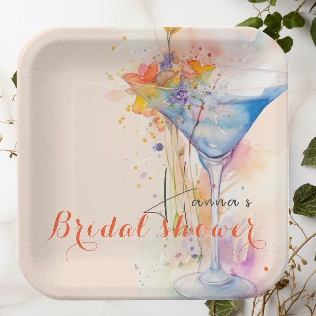 elegant floral  watercolour  Bridal shower  Paper Plate (Creator Uploaded)