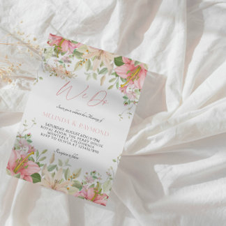Elegant Floral "We Do" Wedding Party Invitation