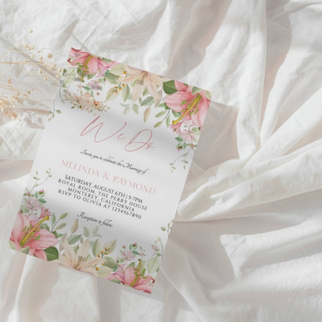 Elegant Floral "We Do" Wedding Party Invitation (Creator Uploaded)