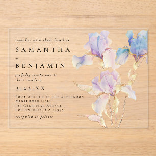 Elegant Floral Wedding Acrylic Invitations