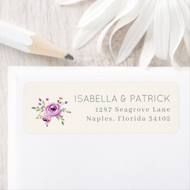 Elegant Floral Wedding Address Label (Insitu)