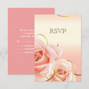 Elegant Floral Wedding Anniversary RSVP Cards