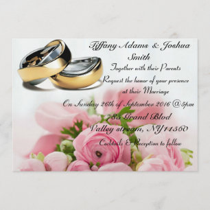 Elegant floral, wedding band Invitations
