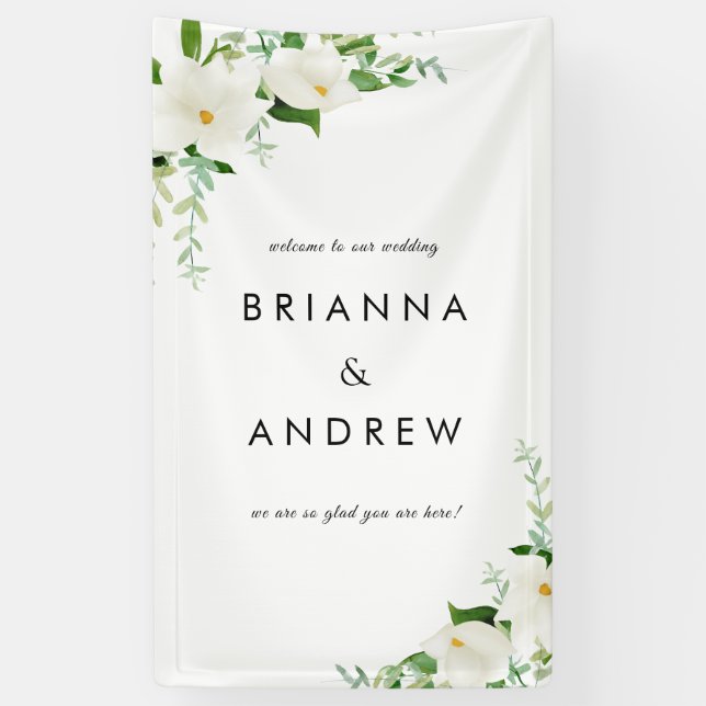Elegant  Floral Wedding Banner (Vertical)