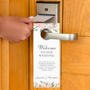 Elegant Floral Wedding Do Not Disturb & Welcome Door Hanger