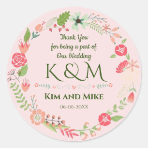 Elegant Floral Wedding Envelope Seal