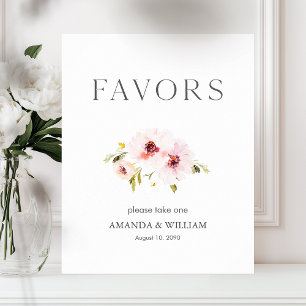 Elegant Floral Wedding Favor Sign