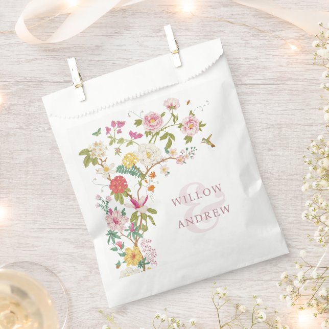 Elegant Floral Wedding Favour Bags (Clipped)