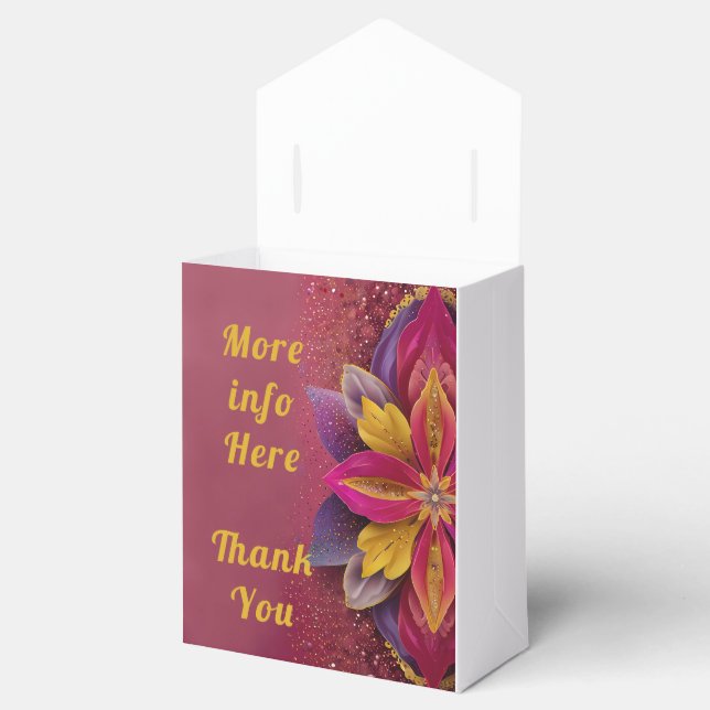 Elegant Floral Wedding  Favour Box (Opened)
