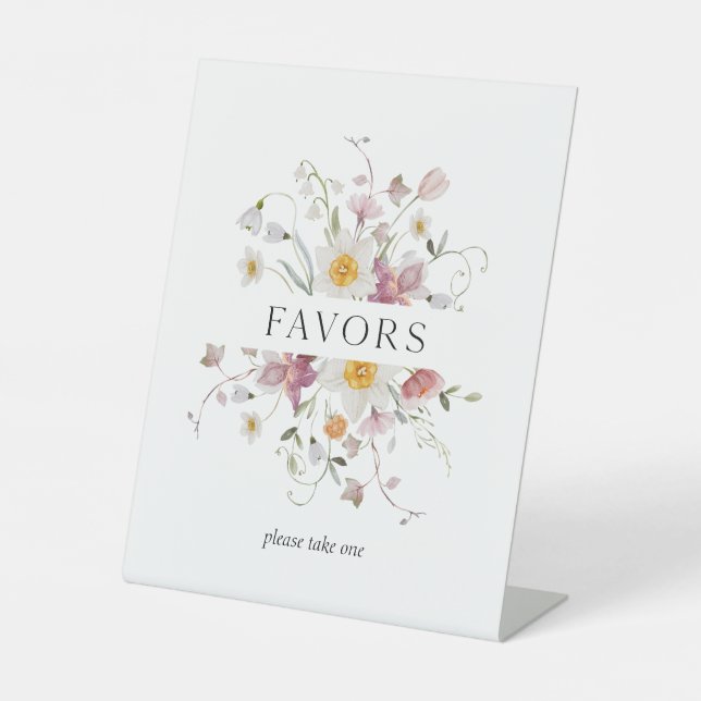 Elegant Floral Wedding Favour Sign (Front)