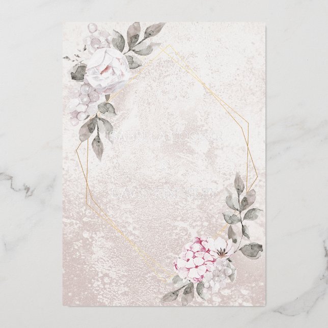 Elegant Floral Wedding | Foil Invitation (Front)