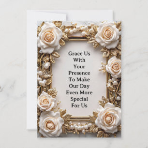 Elegant Floral Wedding Frame Invitation