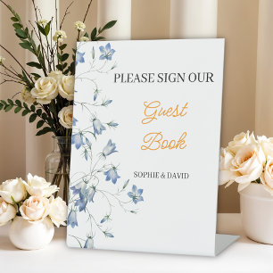 Elegant Floral wedding guest book Pedestal Sign
