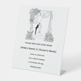 Elegant Floral Wedding Guest Book Sign