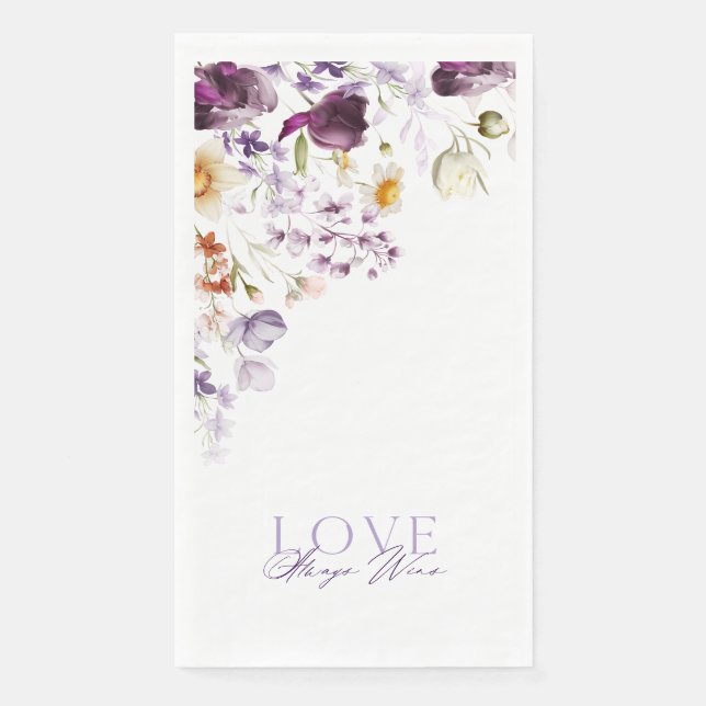 Elegant Floral Wedding Guest Towel  Napkin (Front)