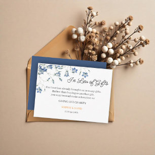 Elegant Floral Wedding In Lieu of Gifts Enclosure Card