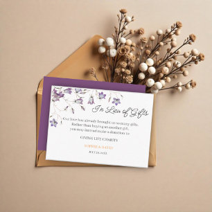 Elegant Floral Wedding In Lieu of Gifts Enclosure Card