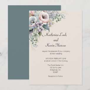 Elegant Floral Wedding Invitation