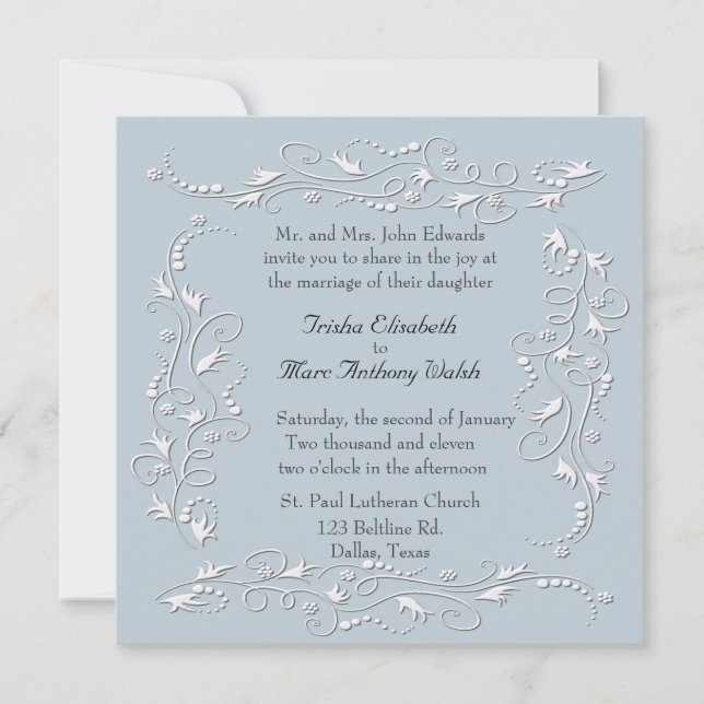 Elegant Floral Wedding Invitation (Front)