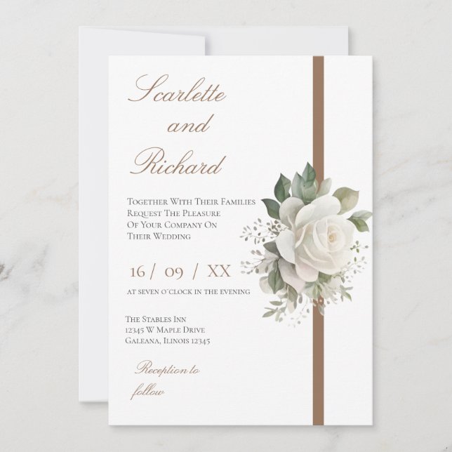Elegant Floral Wedding Invitation (Front)