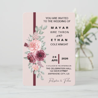 Elegant Floral Wedding Invitation